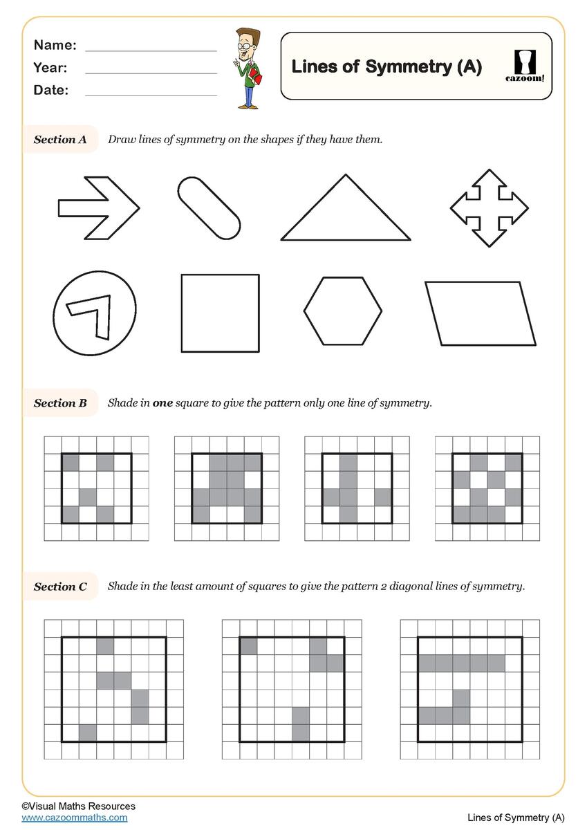 Lines Of Symmetry A Worksheet Printable Year 4 Geometry Worksheet Lines Of Symmetry A Worksheet Printable Year 4 Geometry Worksheet