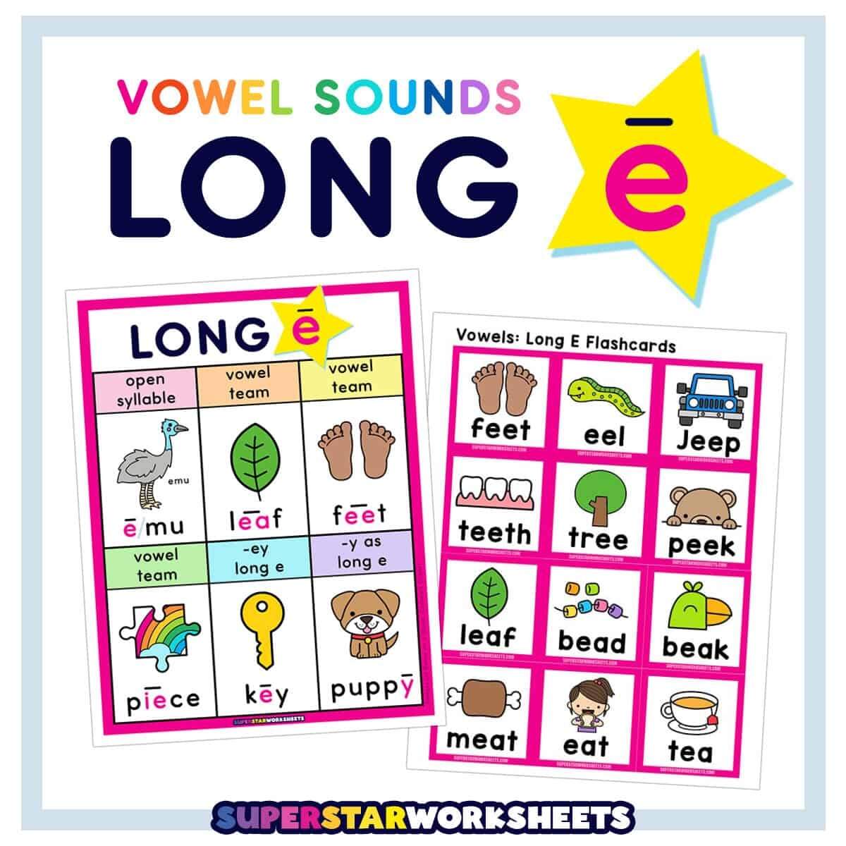 Long E Words Superstar Worksheets Long E Words Superstar Worksheets