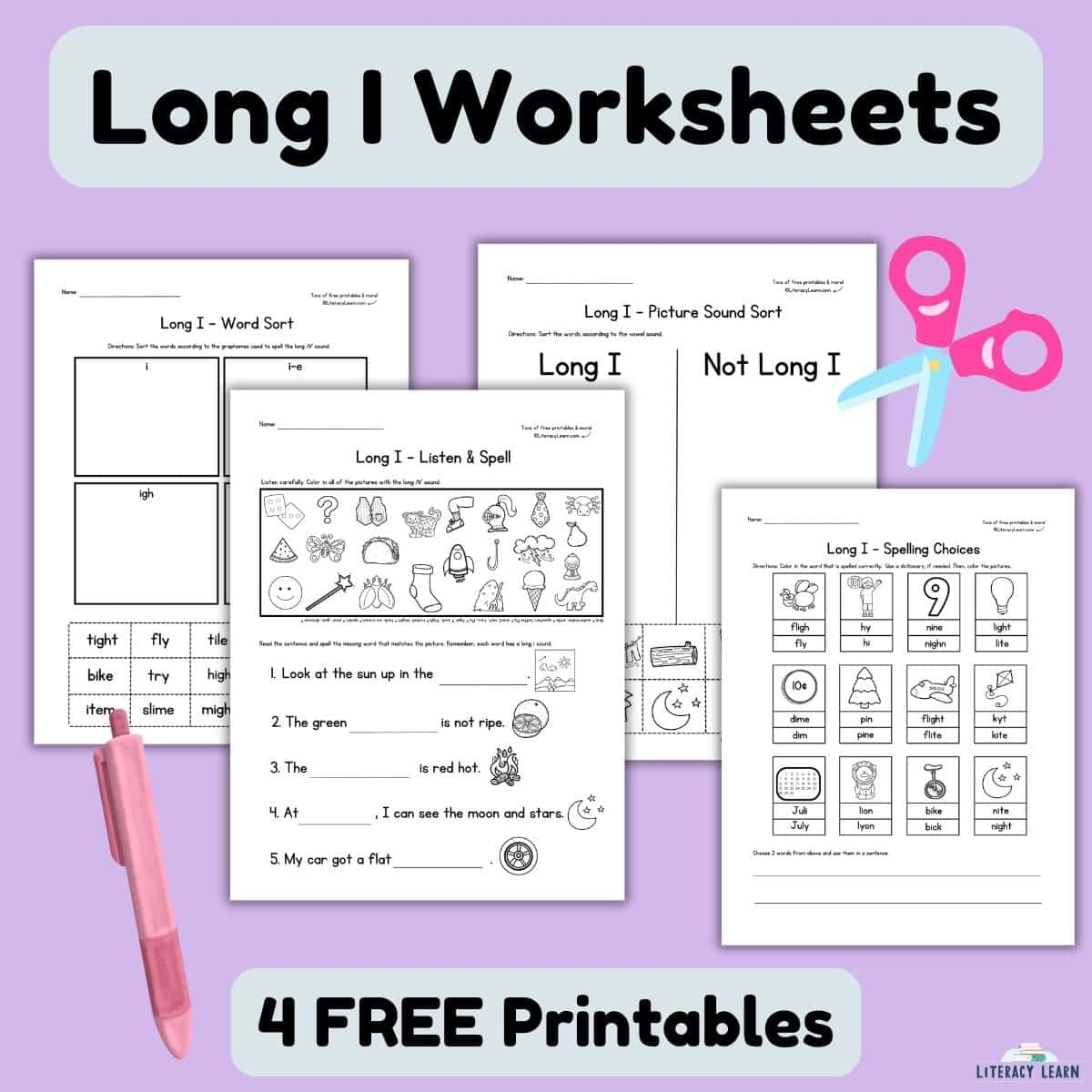 Long I Worksheets 4 Free Printables Literacy Learn Long I Worksheets 4 Free Printables Literacy Learn