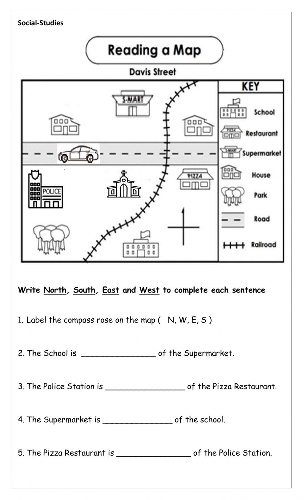 Map Community Worksheet Free Printable Map Skills Worksheets For Homeschool