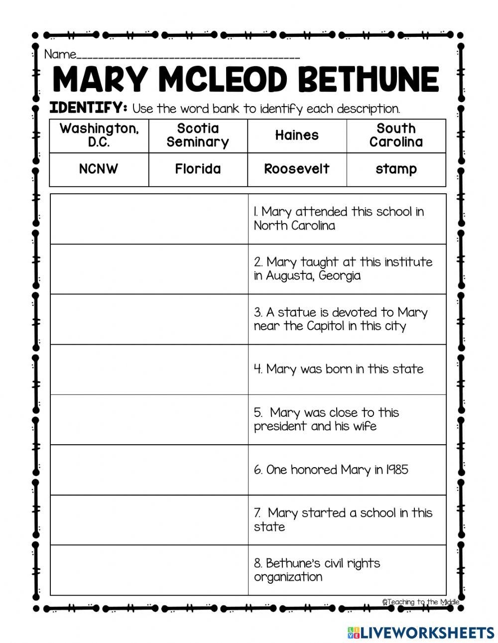 Mary McLeod Bethune Rosa Parks Sing Color Read And Write Worksheets Library Mary McLeod Bethune Rosa Parks Sing Color Read And Write Worksheets Library