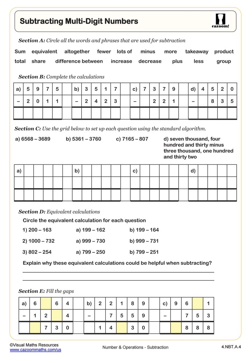 Methods For Subtraction Worksheets Printable PDF Math Worksheets Cazoom Math 2 Digit Subtraction With Regrouping Number Math Worksheets For Grade 1 2 3 Made By Teachers