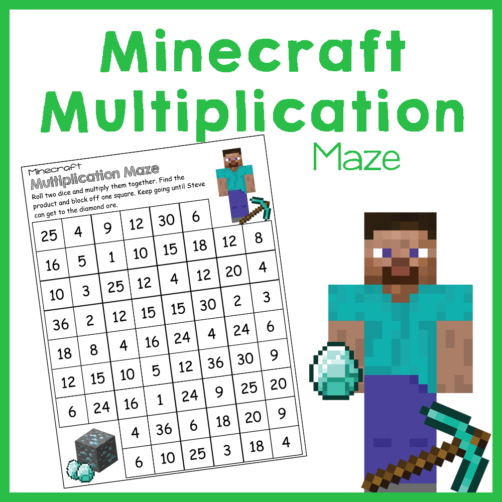 Minecraft Multiplication Mazes Royal Baloo Minecraft No Prep Multiplication Pack For Fun Math Practice Royal Baloo
