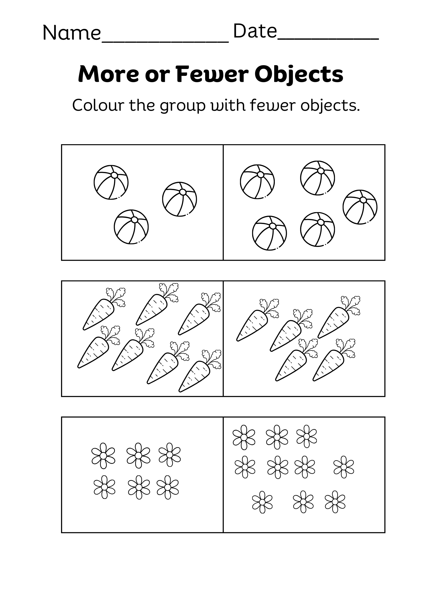 More Than Fewer Than Worksheets For Kindergarten More Than Fewer Than Worksheets For Kindergarten