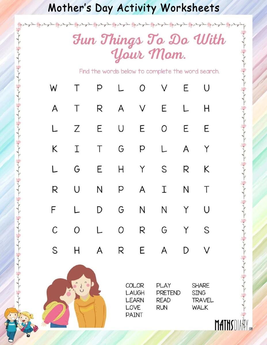 Mother S Day Fun Activities Math Worksheets Mother S Day Fun Activities Math Worksheets