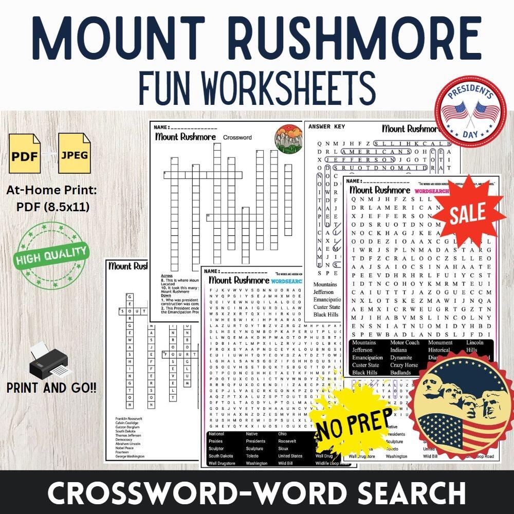 Mount Rushmore Worksheets Word Search Crossword Presidents Day Made By Teachers Mount Rushmore Worksheets Word Search Crossword Presidents Day Made By Teachers