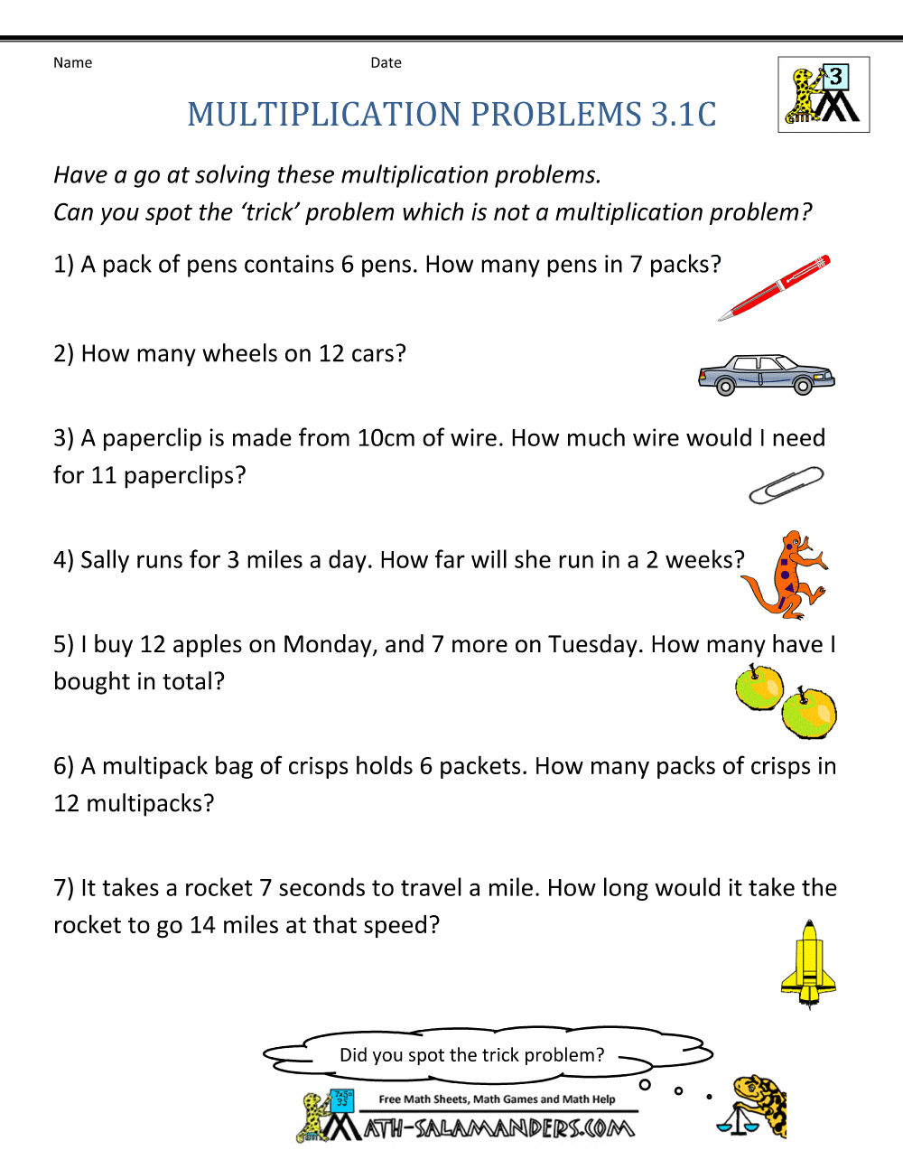 Math Word Problems For Kids