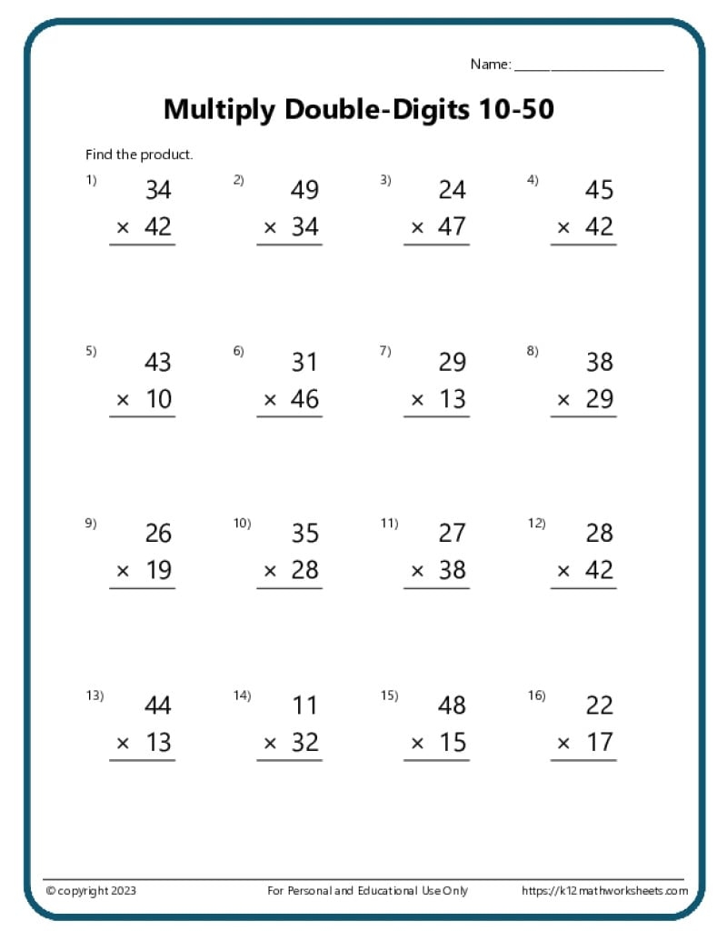 Multiplication Worksheets K12 Math Worksheets Multiplication 6th Grade Math Worksheet Made By Teachers