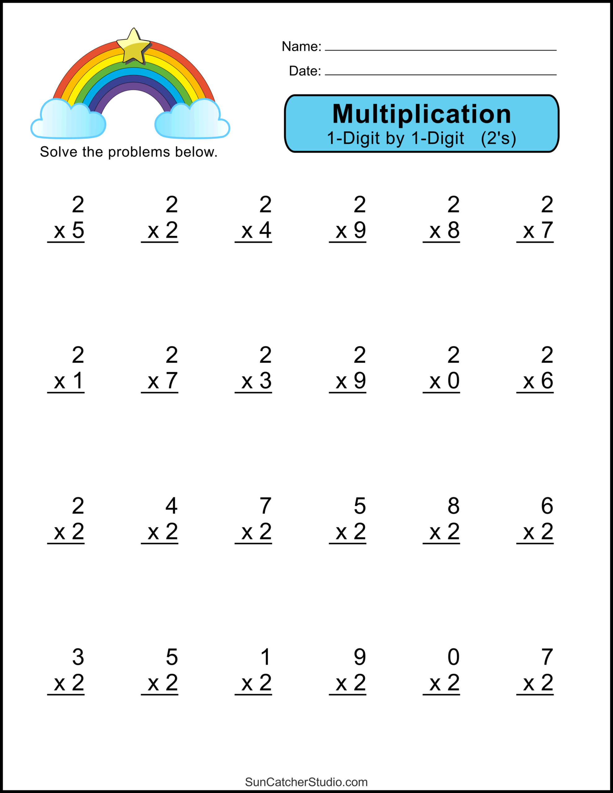 Multiplication Worksheets One Digit Math Drills Free Printables Lettering SVG Files Tools Apps Multiplication Worksheets K12 Math Worksheets