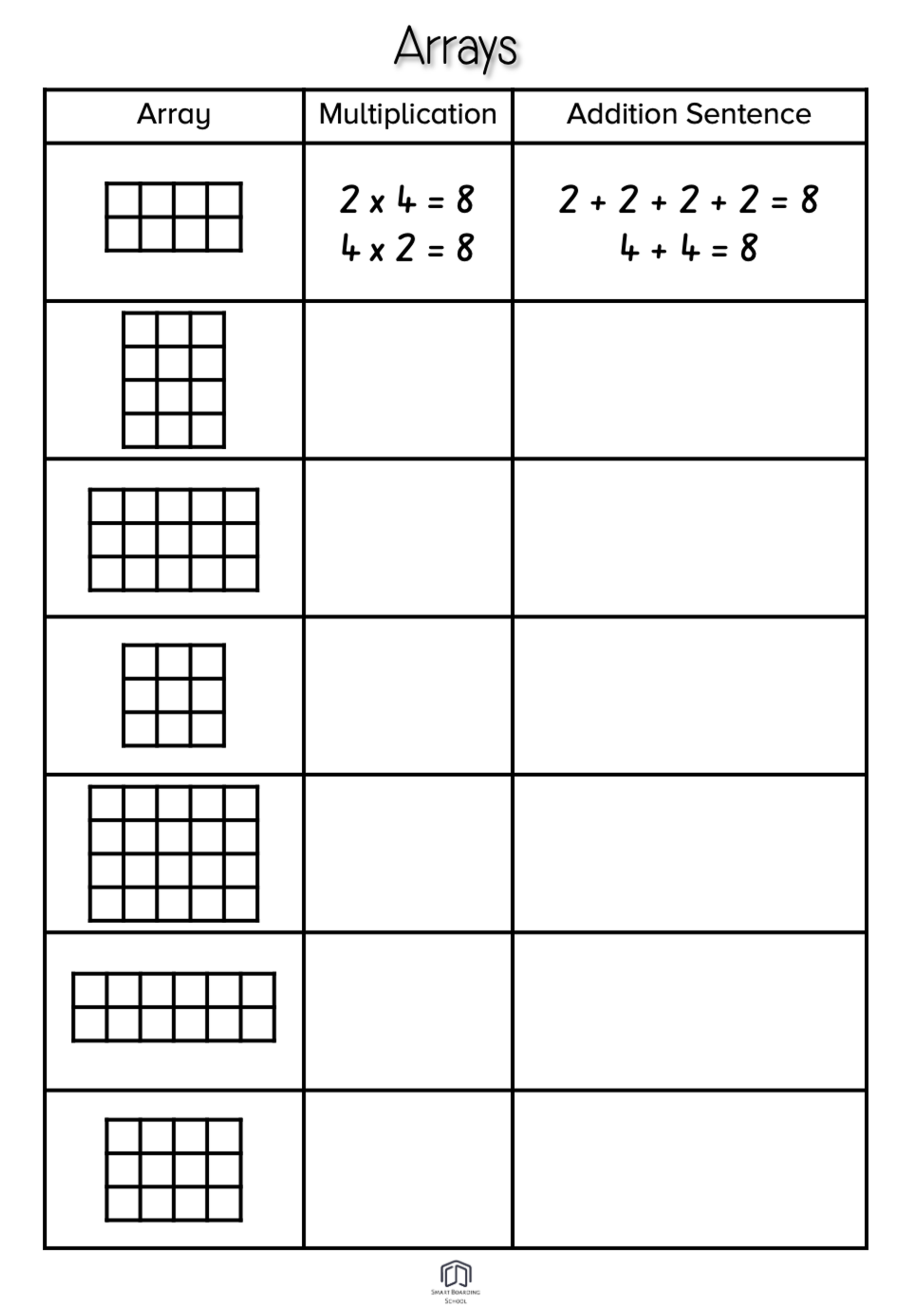 Multiplying Fractions Multiplication With Arrays Worksheets Printable Word Searches Eai Education Multiplication Array Makers Set Of 5 4 Multiplying Fractions Multiplication With Arrays Worksheets Printable Word Searches Eai Education Multiplication Array Makers Set Of 5 4