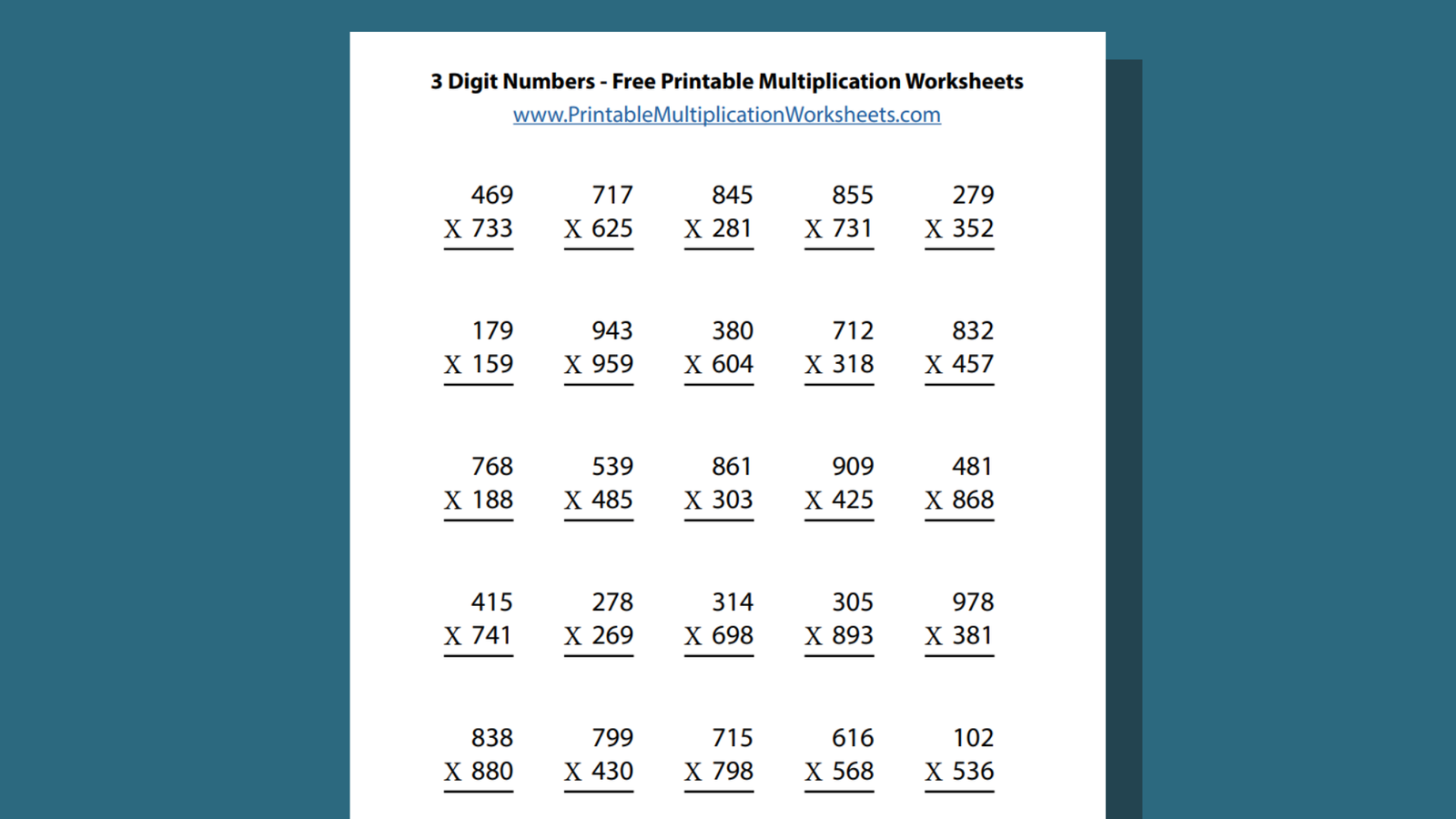 Multiplication Worksheets For Grade 3