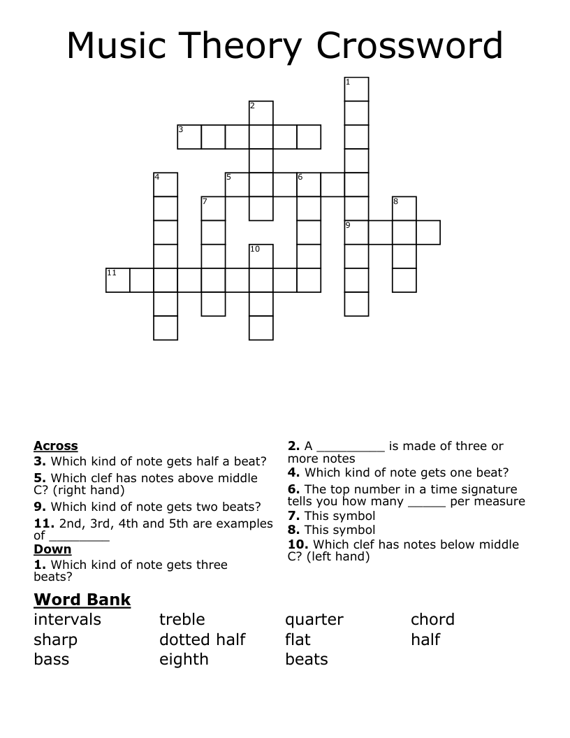 Music Theory Terminology Word Search WordMint