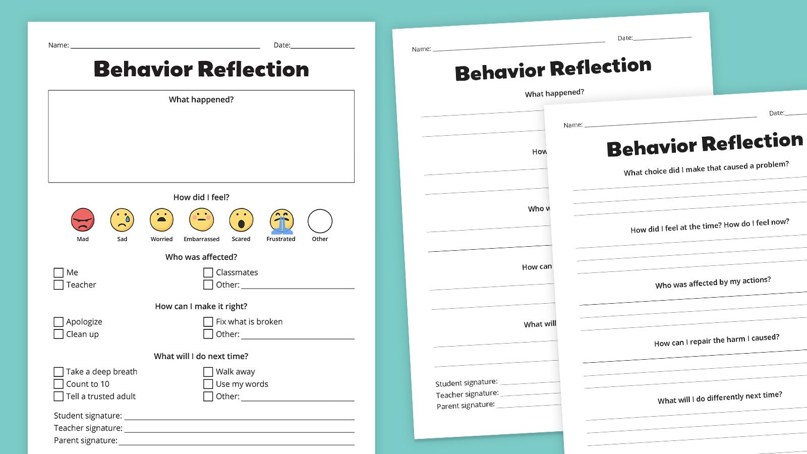 19 Student Behavior Reflection Worksheets Free PDF At Worksheeto