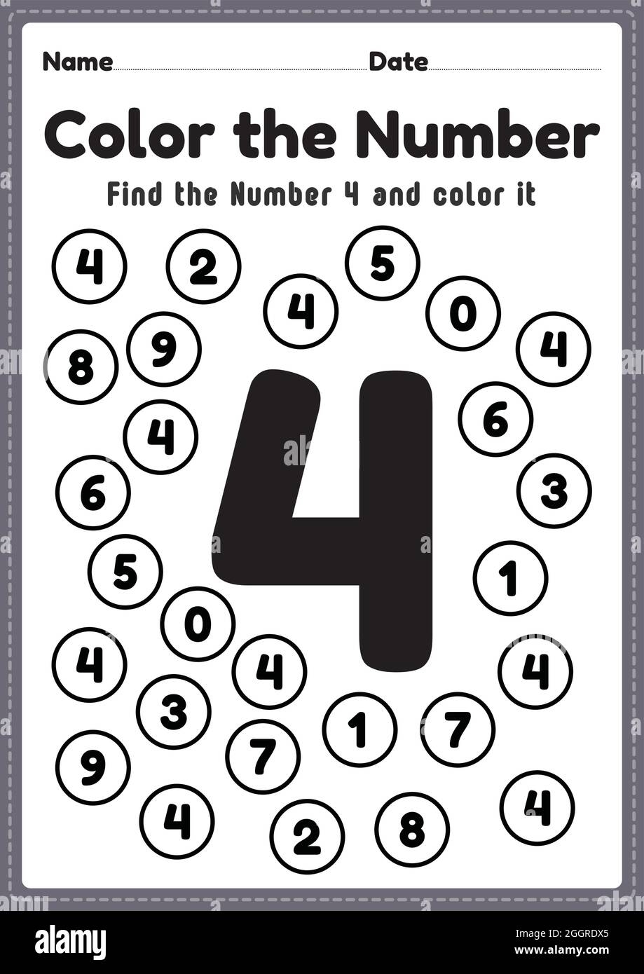 Number 4 Worksheet Hi Res Stock Photography And Images Alamy Number 4 Worksheet Hi Res Stock Photography And Images Alamy