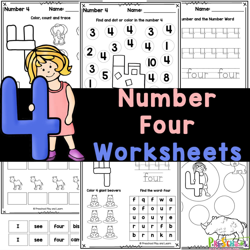 Number 4 Worksheets FREE Tracing Counting Printables Number 4 Worksheet Hi Res Stock Photography And Images Alamy