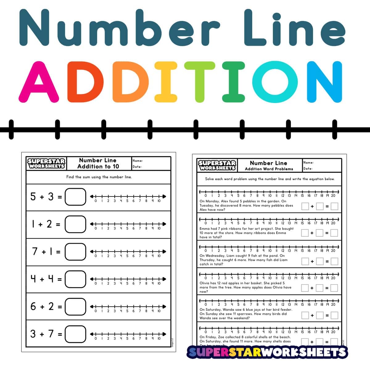 Free Math Number Line Worksheets Storyboard That