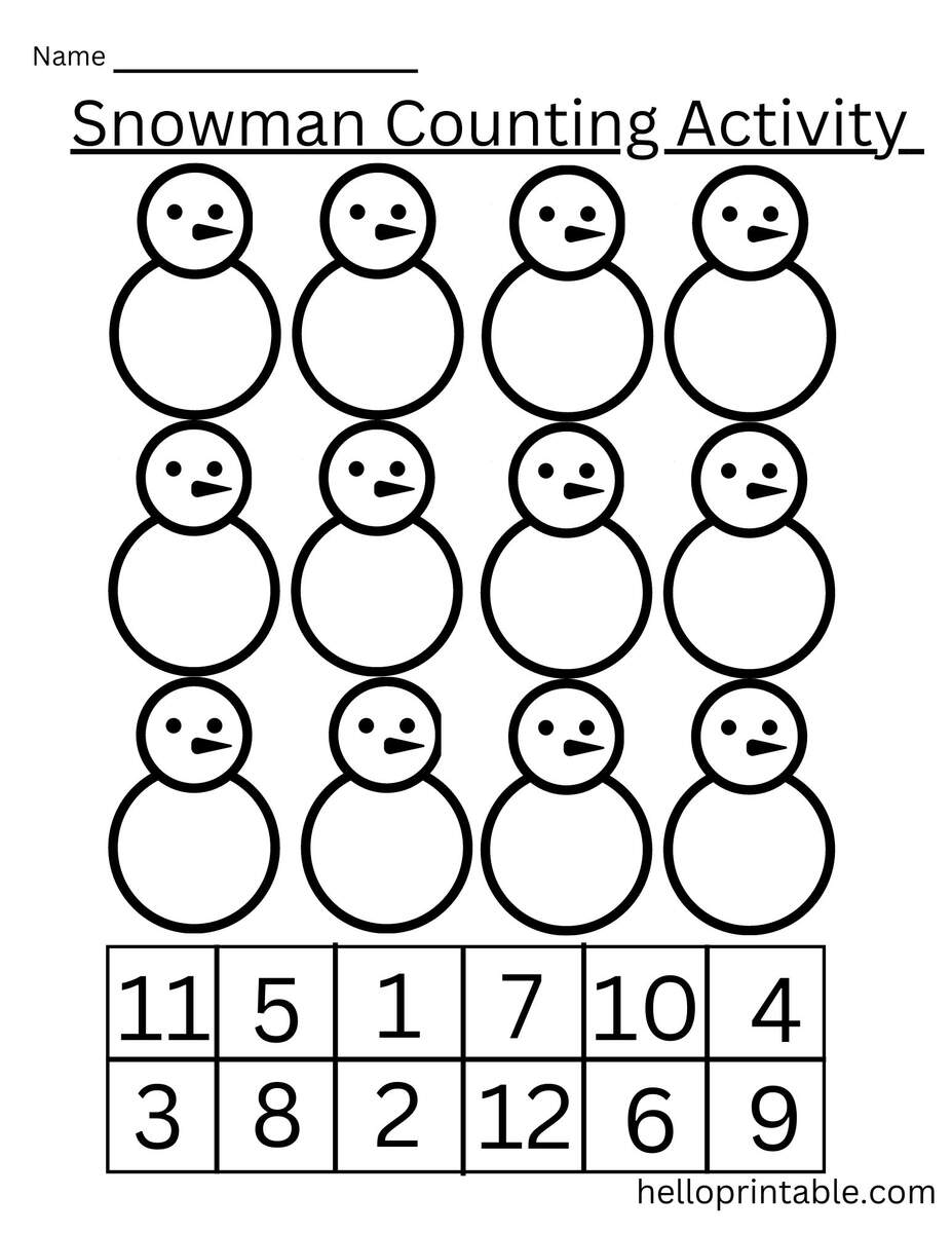 Numbers Count Write Cut Paste Activity Worksheet For Preschool Helloprintable