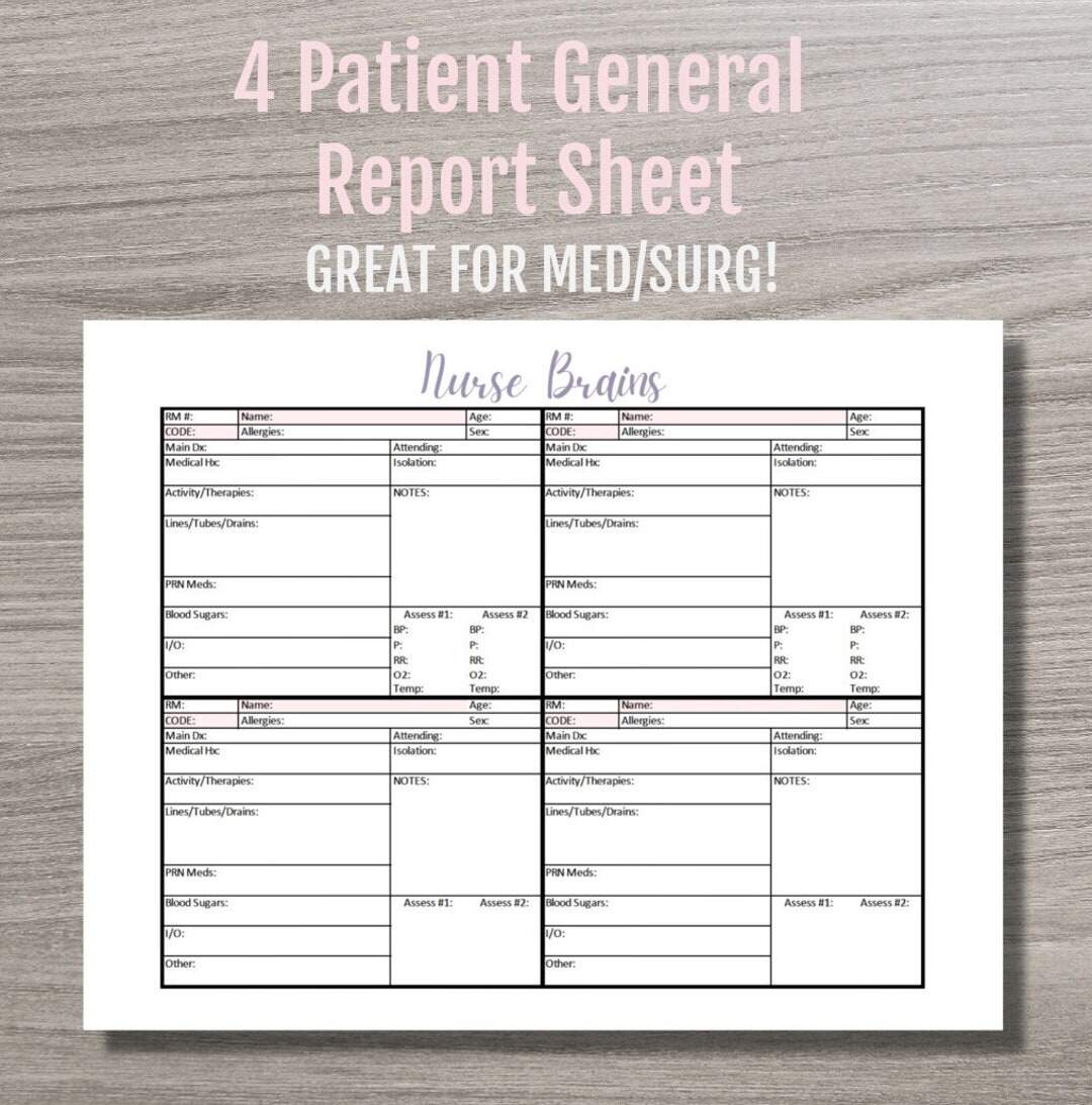 Nurse Brain Sheet 4 Patient Report Med Surg PDF Download Etsy Israel Nurse Brain Sheet 4 Patient Report Med Surg PDF Download Etsy Israel