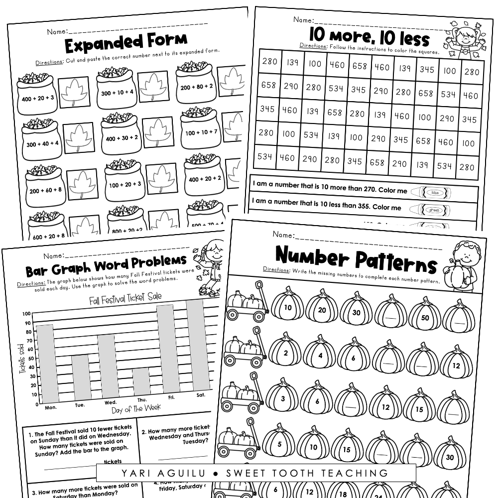 2nd Grade Summer Review Worksheets Math Language Digital Download Etsy