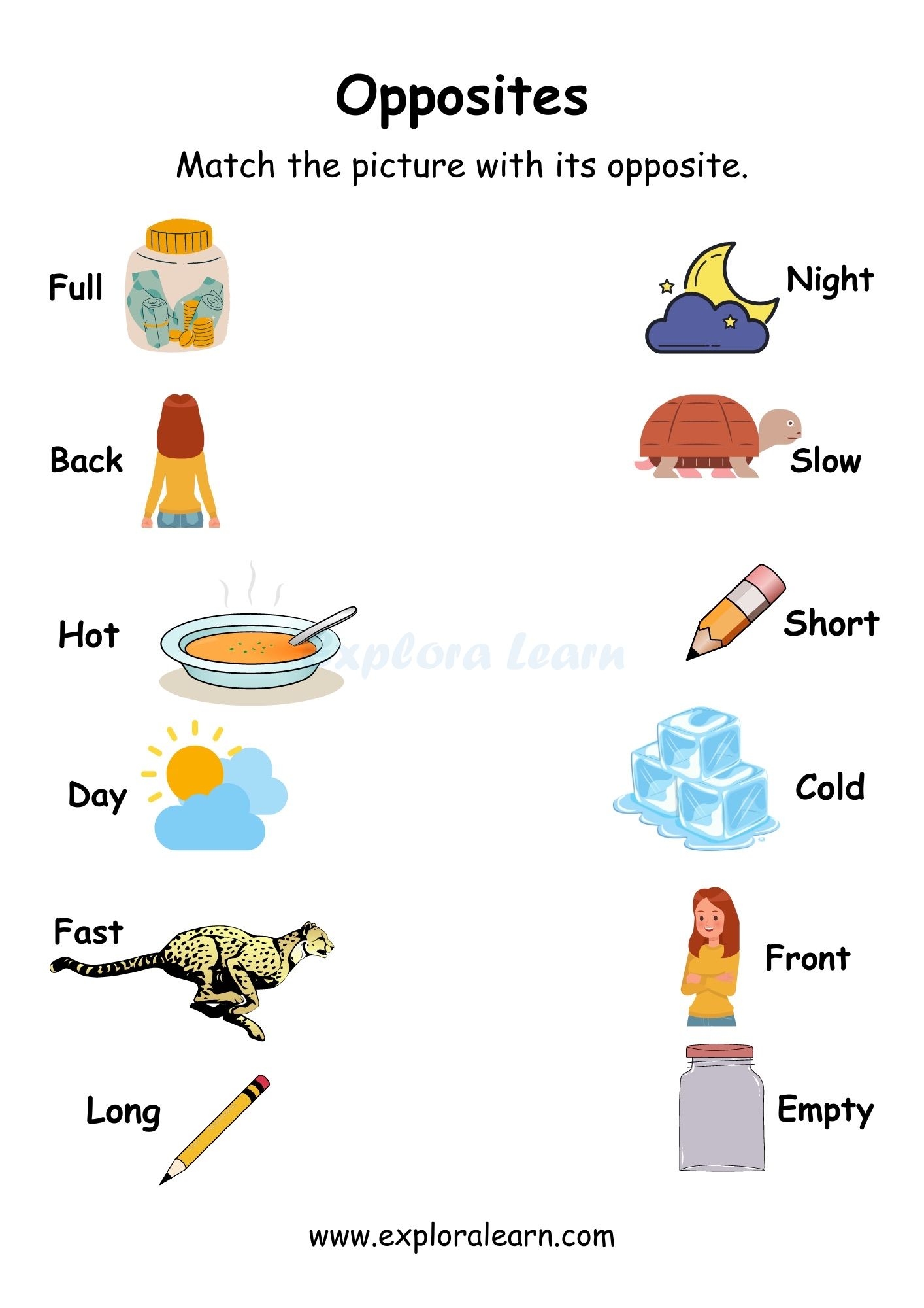 Opposites Comparison Worksheets For Preschool And Kindergarten 2 To 6 Years Kids Finding Opposite Words Worksheet Free Printable Digital PDF