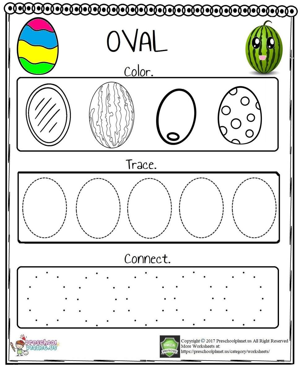 20 Free Printable Oval Worksheets For Preschool Worksheets Library