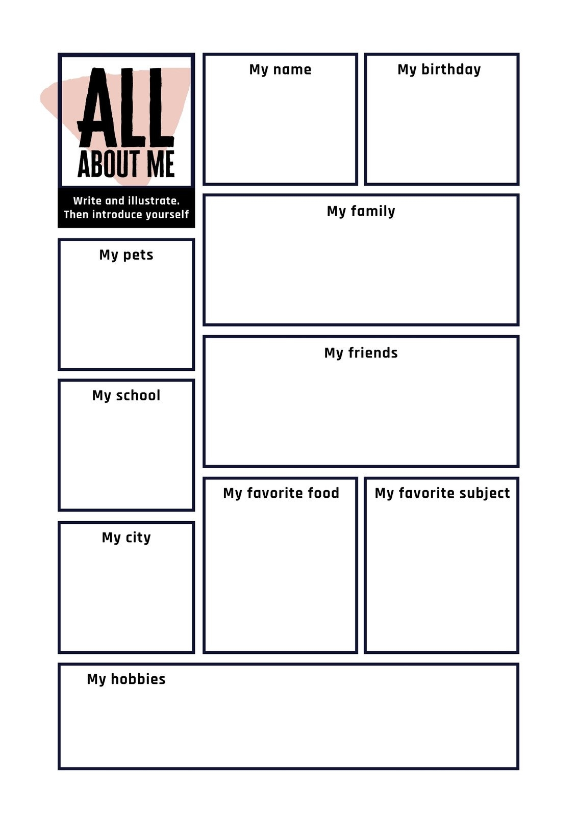 Page 4 Free And Printable All About Me Worksheet Templates Canva Page 4 Free And Printable All About Me Worksheet Templates Canva