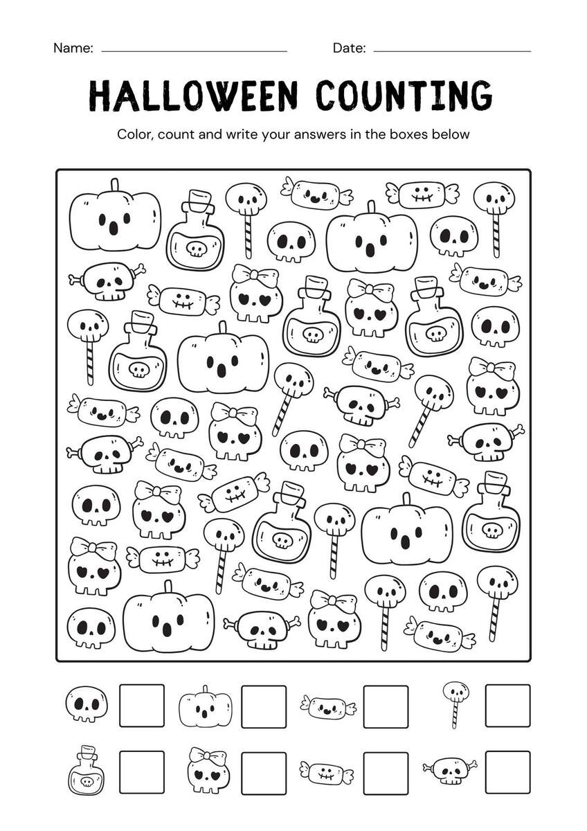 Witch Number Tracing Worksheet 1 10 Halloween Kindergarten Printable Nurtured Neurons