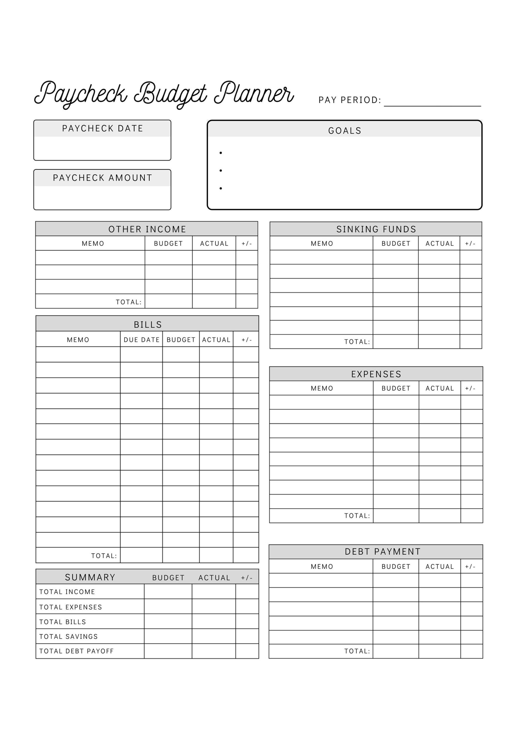 Paycheck Budget Planner Printable Budget By Paycheck Worksheet Biweekly Personal Budget Template Instant Download Etsy Paycheck Budget Planner Printable Budget By Paycheck Worksheet Biweekly Personal Budget Template Instant Download Etsy