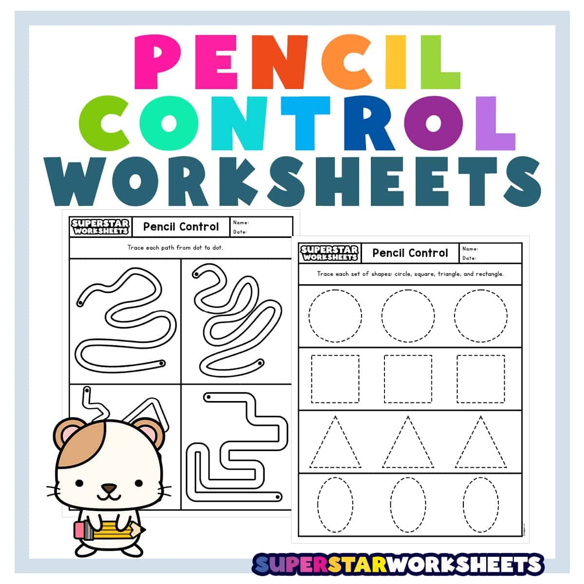 Pencil Control Worksheets Superstar Worksheets 1st Grade Handwriting 10 Free PDF Printables Printablee