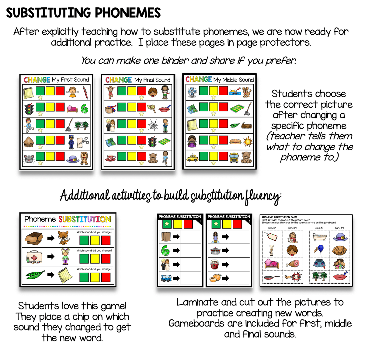 Phonemic Awareness In Pre K And Kindergarten FREEBIES Keeping My Kiddo Busy Phoneme Substitution Manipulation Phonemic Awareness Activities Intervention Classful