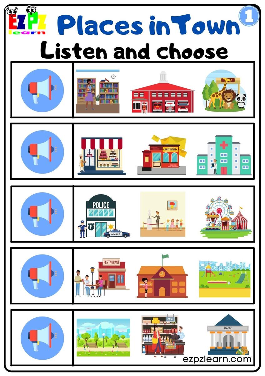 Places In The City Vocabulary Interactive Worksheet Listen And Choose The Correct Images Activity For Home Schooling Kindergarten And ESL G1 Ezpzlearn Places In The City Vocabulary Interactive Worksheet Listen And Choose The Correct Images Activity For Home Schooling Kindergarten And ESL G1 Ezpzlearn