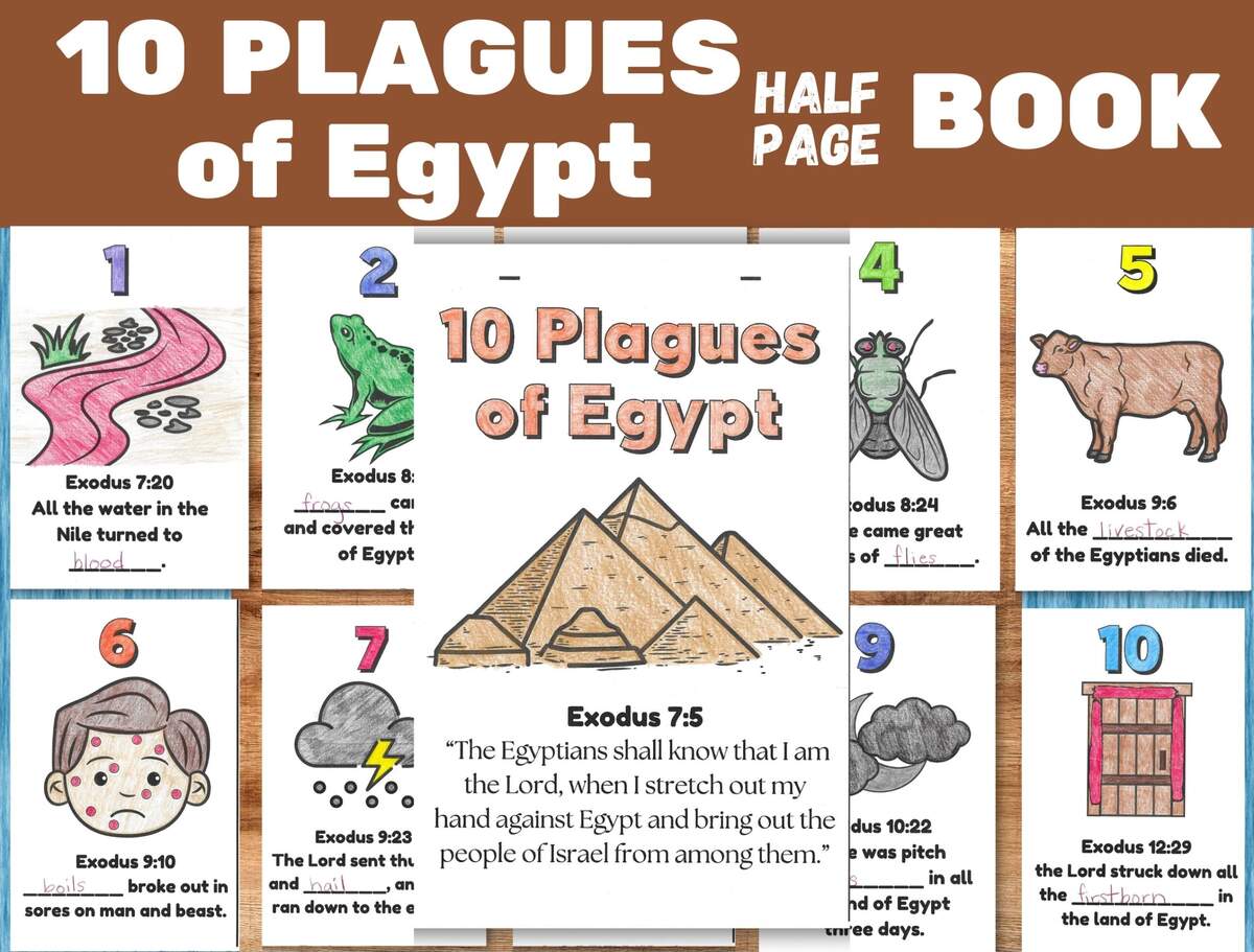 Plagues Of Egypt Printable Craft Sunday School Lesson Activity Kids Bible Coloring Pages Moses And The 10 Plagues Passover Parashah Etsy Plagues Of Egypt Printable Craft Sunday School Lesson Activity Kids Bible Coloring Pages Moses And The 10 Plagues Passover Parashah Etsy