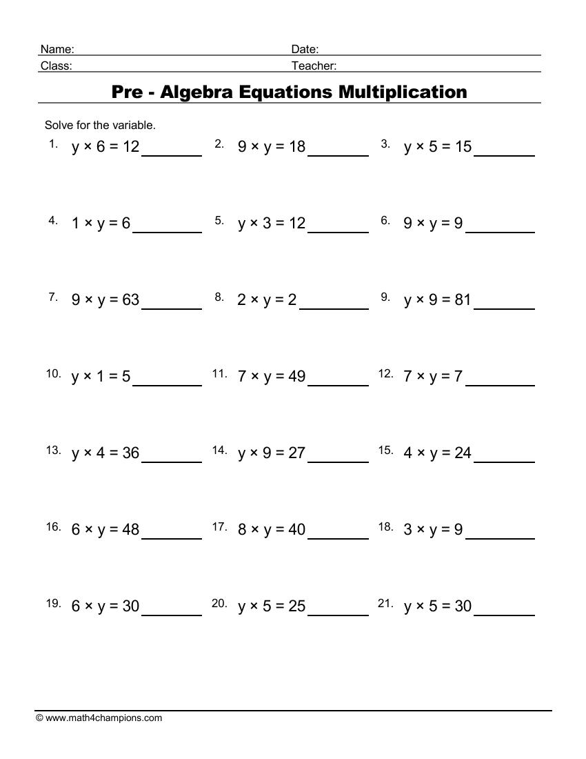 Pre Algebra Worksheets Equations Worksheets Worksheets Library Pre Algebra Worksheets Equations Worksheets Worksheets Library