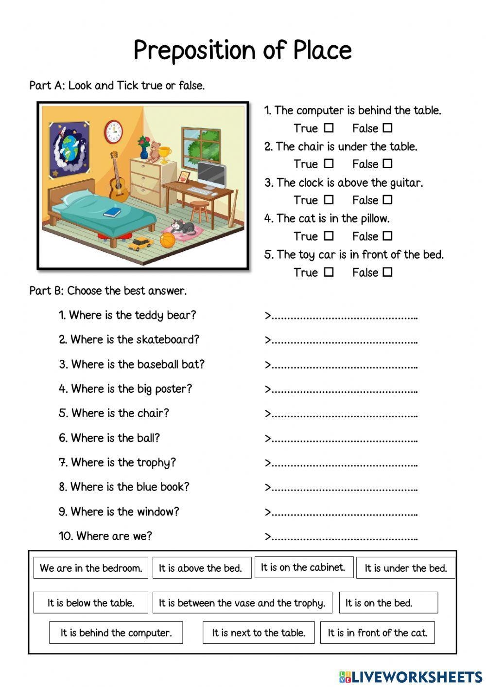 Preposition Of Place Interactive Exercise For Grade4 Worksheets Library Preposition Of Place Interactive Exercise For Grade4 Worksheets Library