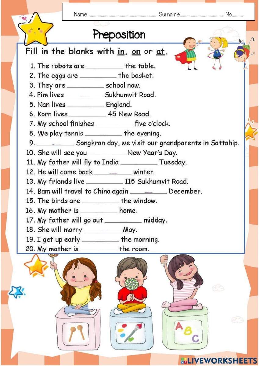 Preposition Online Exercise For Grade 4 6 Worksheets Library Preposition Online Exercise For Grade 4 6 Worksheets Library
