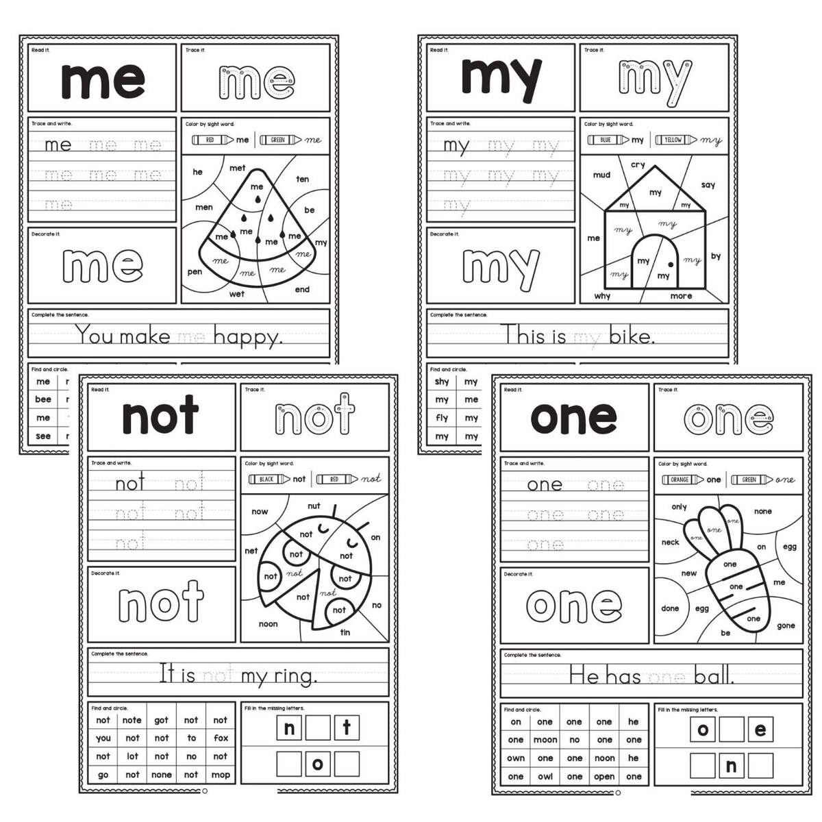 Preschool Sight Words Activity Sheets Made By Teachers Preschool Sight Words Activity Sheets Made By Teachers