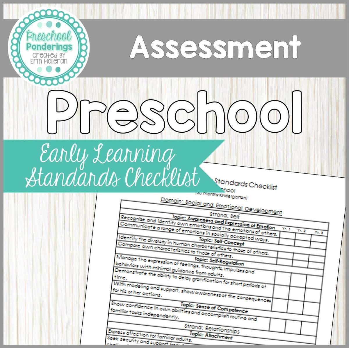 Preschool Standards Assessment Checklist Etsy Preschool Standards Assessment Checklist Etsy