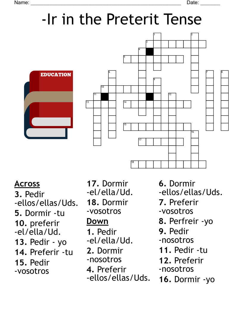 Preterite Verbs Worksheet WordMint