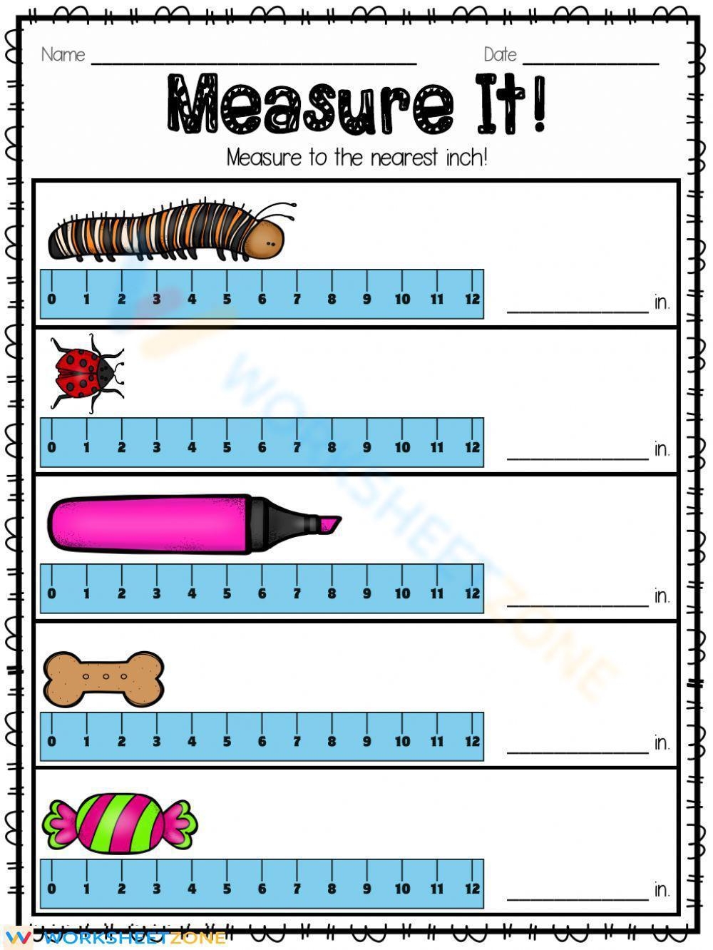 Printable 4th Grade Easter Measurement Worksheets