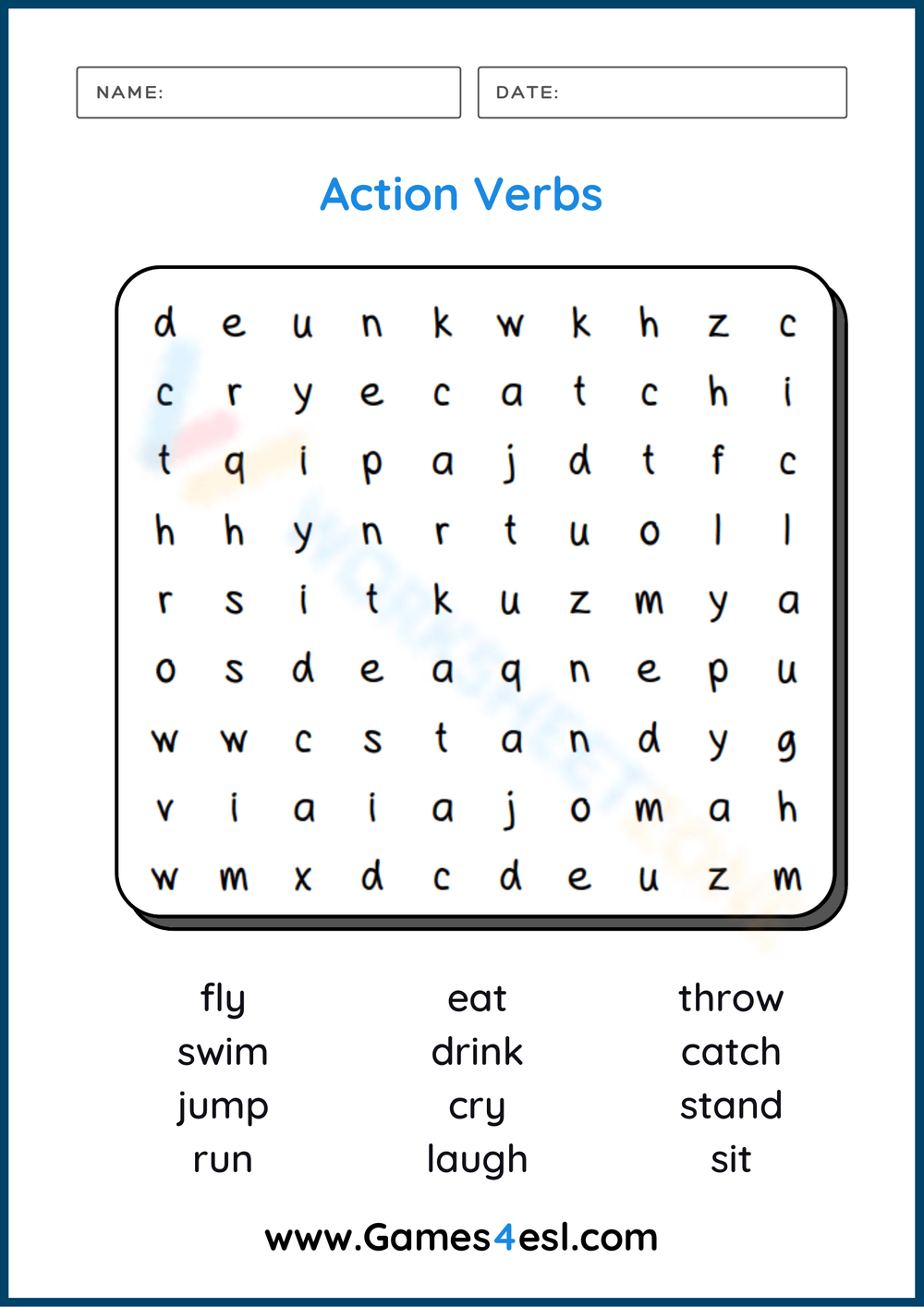 Printable 5th Grade Action Verbs Worksheets Printable 5th Grade Action Verbs Worksheets