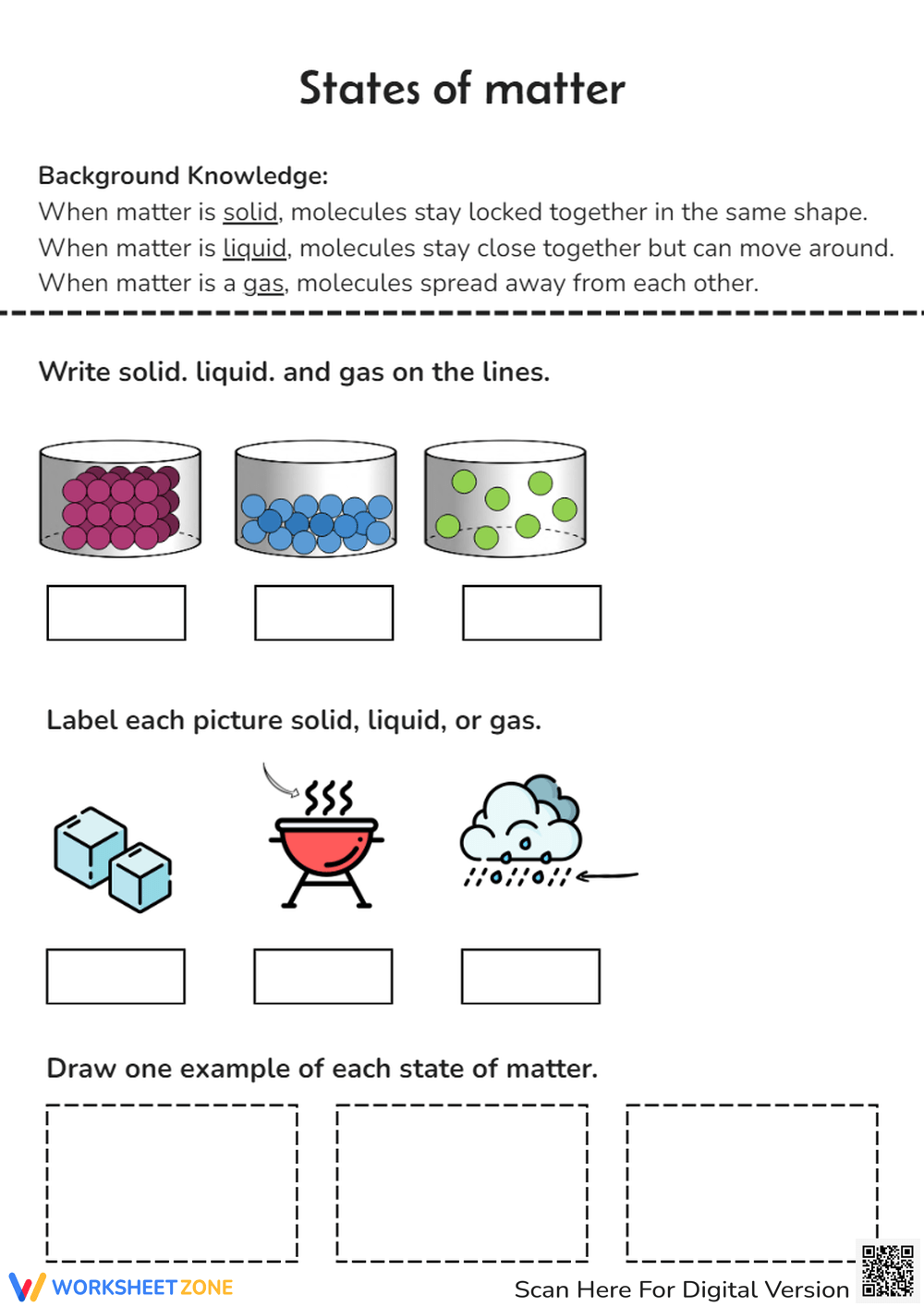 Printable 7th Grade Classification Of Matter Solid Liquid Gas Worksheets