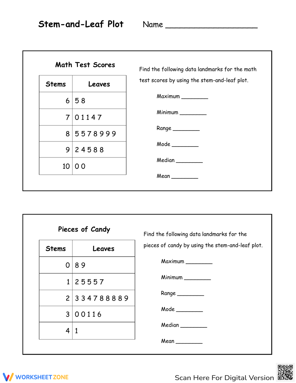 Printable 7th Grade Stem And Leaf Plot Worksheets Download Printable 7th Grade Stem And Leaf Plot Worksheets Download