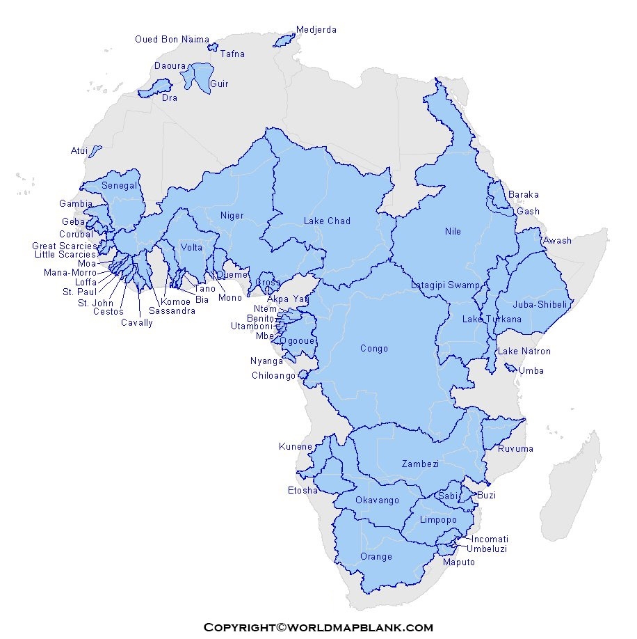 Printable Africa Rivers Map Map Of Africa Rivers World Map Blank Printable Africa Rivers Map Map Of Africa Rivers World Map Blank