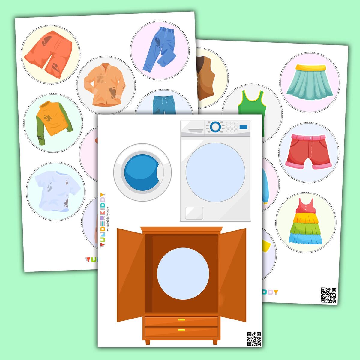 Printable Sorting Laundry Worksheets PDF For Toddlers