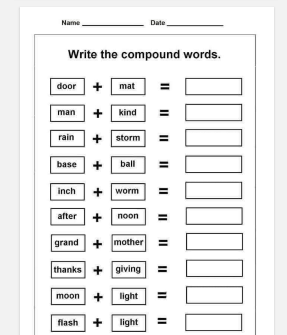 Printable Compound Words Pdf Activity School For Kids Compound Words Worksheets Making Compound Words Worksheet