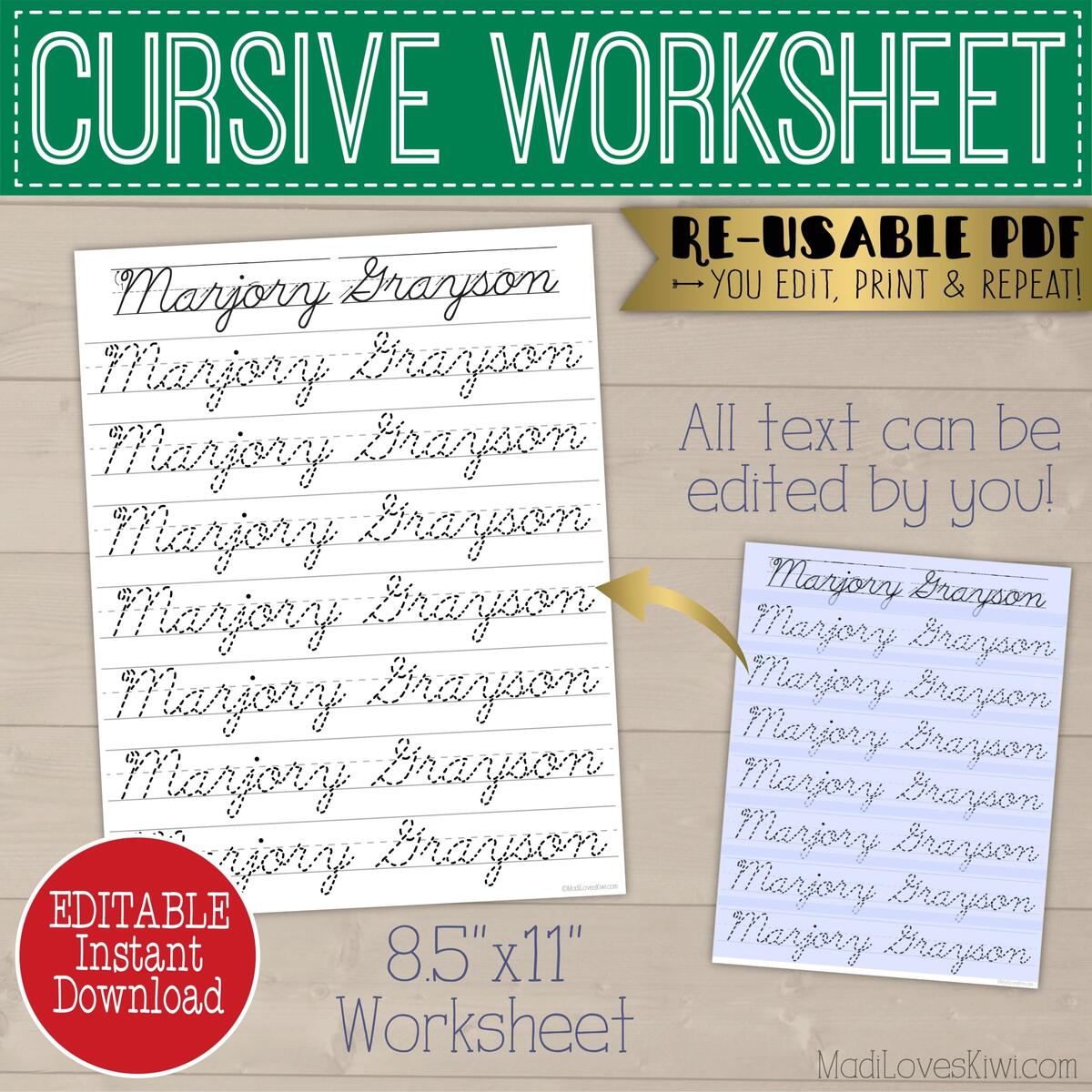 MyCursive Cursive Worksheet Generator Create Practice
