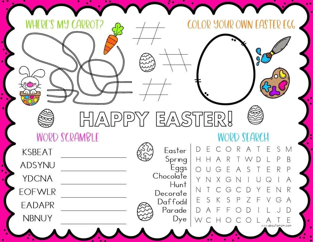 Printable Easter Activity Sheet For Kids About A Mom Printable Easter Activity Sheet For Kids About A Mom