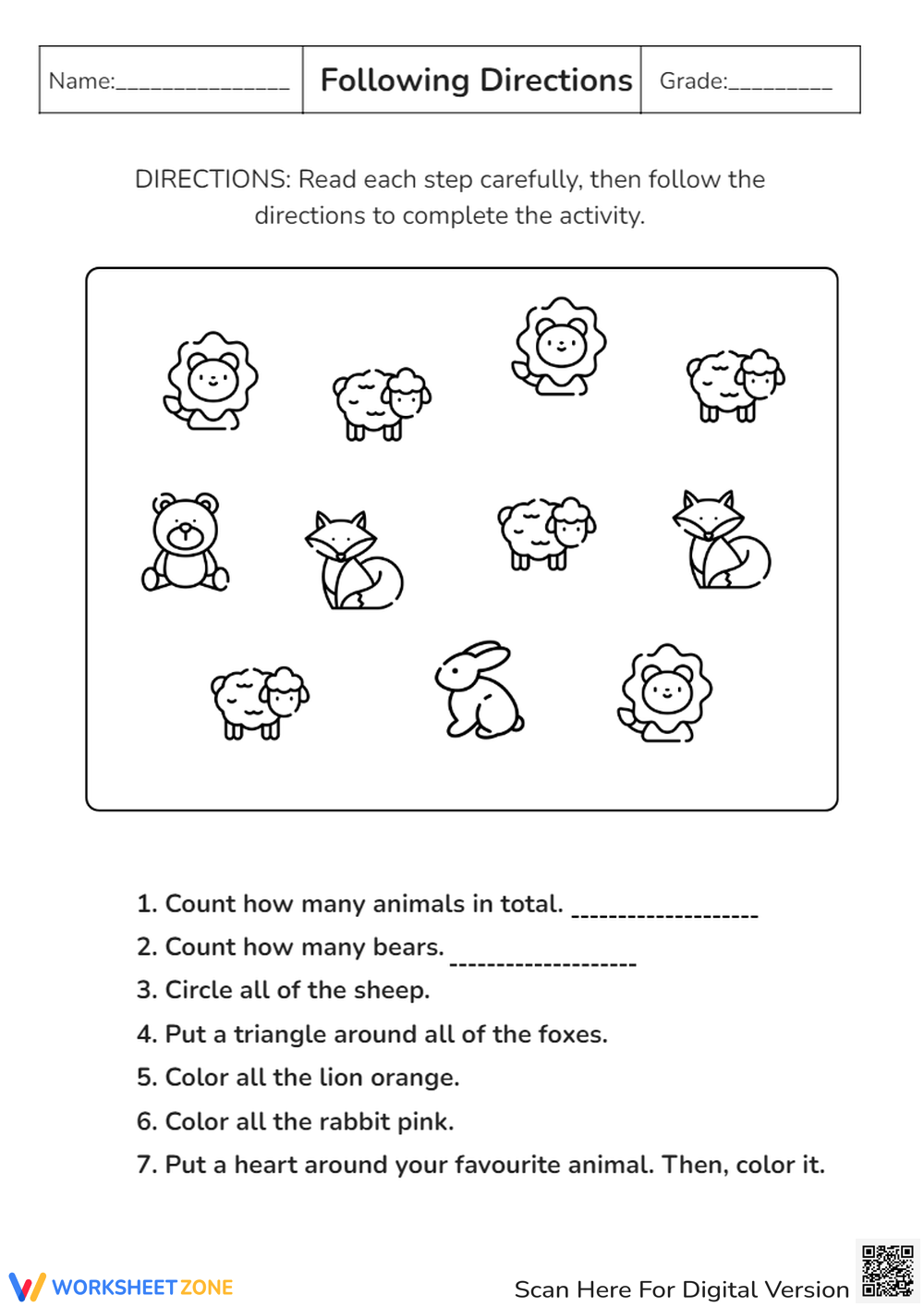 Printable Following Directions Worksheets Following Simple Written Directions Worksheet