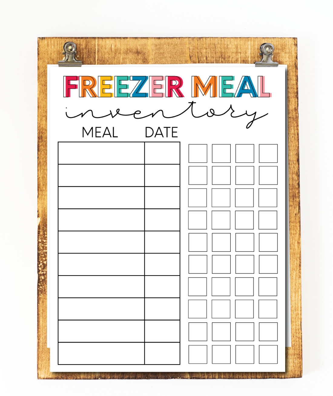 Printable Freezer Meal Inventory Printable Freezer Meal Inventory