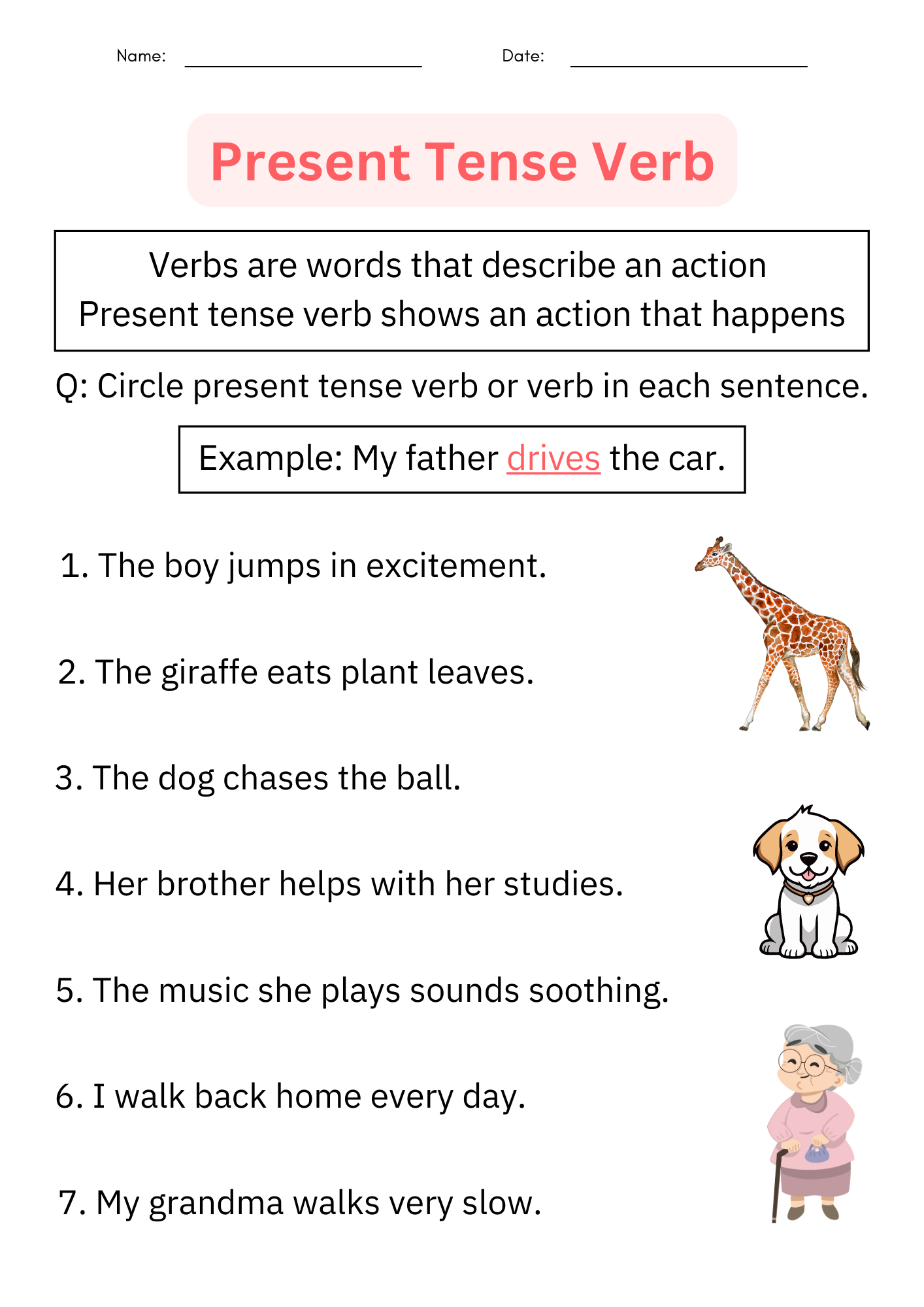 Printable Grammar Simple Present Tense Verb Worksheets With Answers For Grade 1 Made By Teachers Printable Grammar Simple Present Tense Verb Worksheets With Answers For Grade 1 Made By Teachers